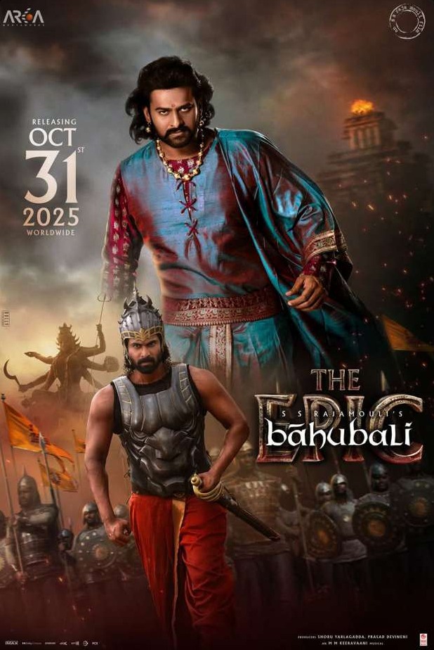 Baahubali: The Epic poster — warrior in battle armour, ‘Oct 31 2025’